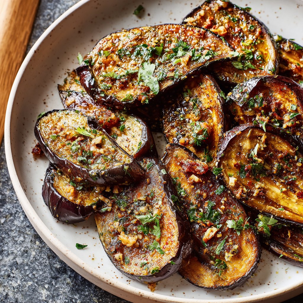 Auberginen aus der Pfanne saftig