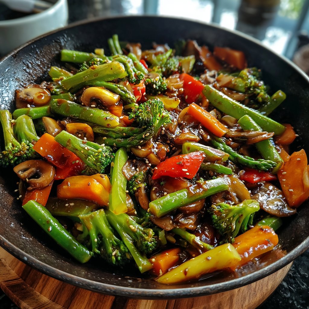 Asiatische Gemüsepfanne mit Sojasauce