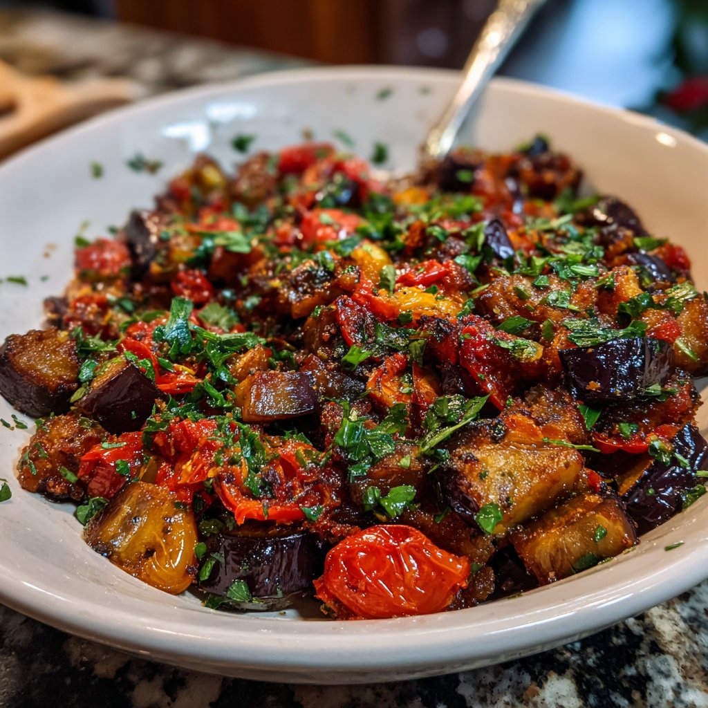 Auberginenpfanne pikant