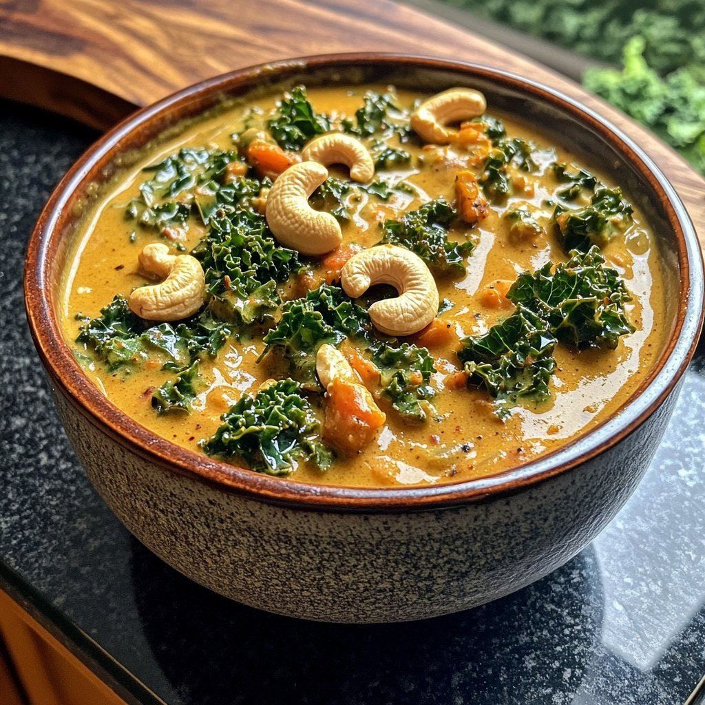 Veganes Grünkohlcurry mit Cashewkernen