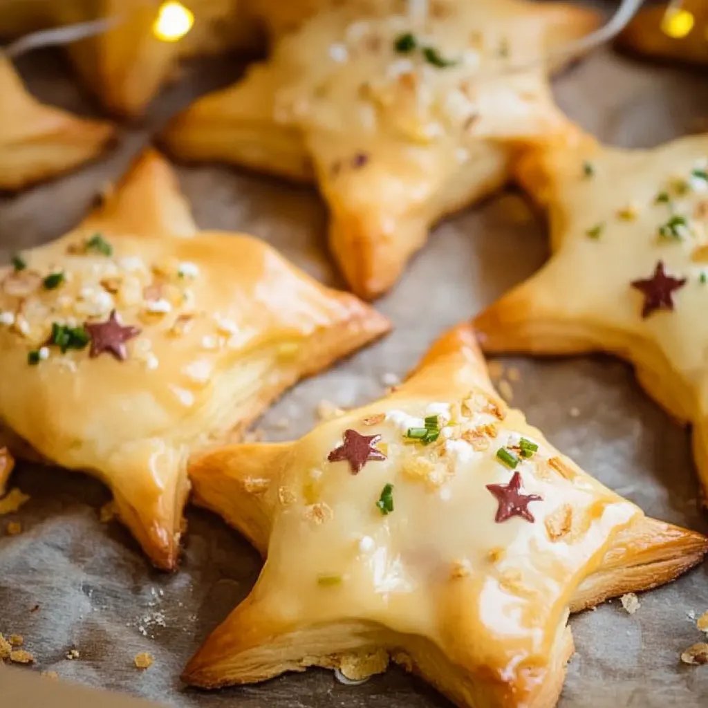 Mini-Flammkuchensterne als weihnachtliches Fingerfood