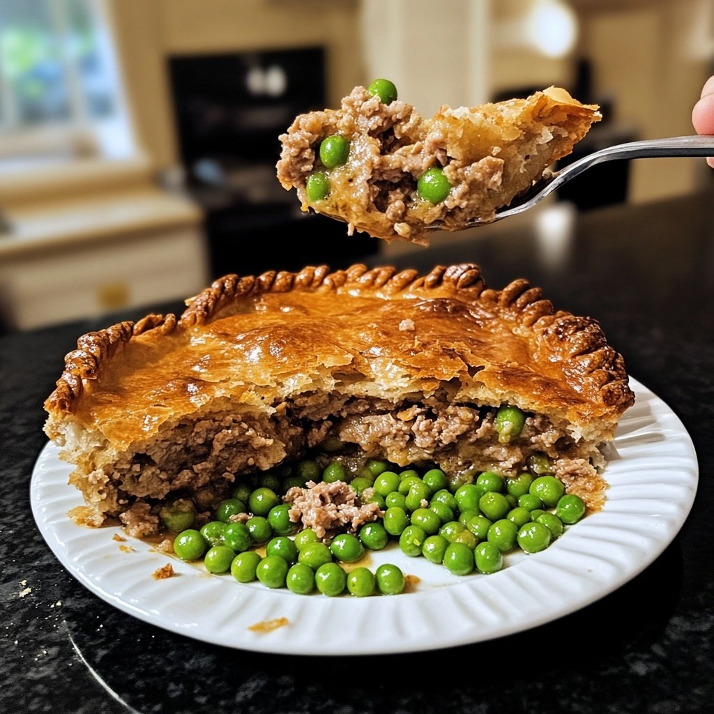 Hackfleisch Pfanne mit Erbsen