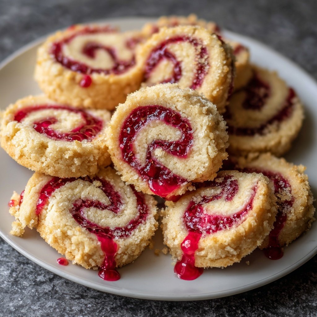 Himbeerwirbel Sandkekse – Süße & Elegante Leckerei